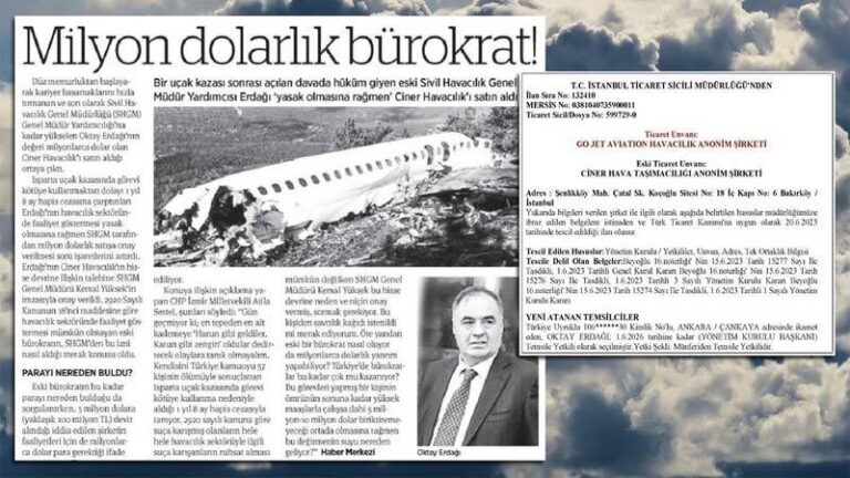 Eski bürokrat o havacılık şirketini satın almış
