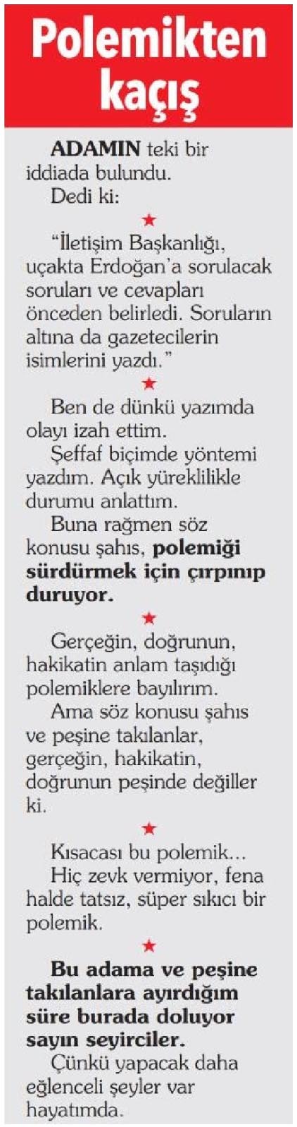 Ahmet Hakan, Hürriyet, 29 Eylül 2025